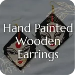 Hand painted wooden earrings images